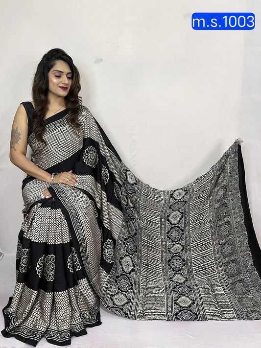 Alia | Ajrakh Prints on modal Silk