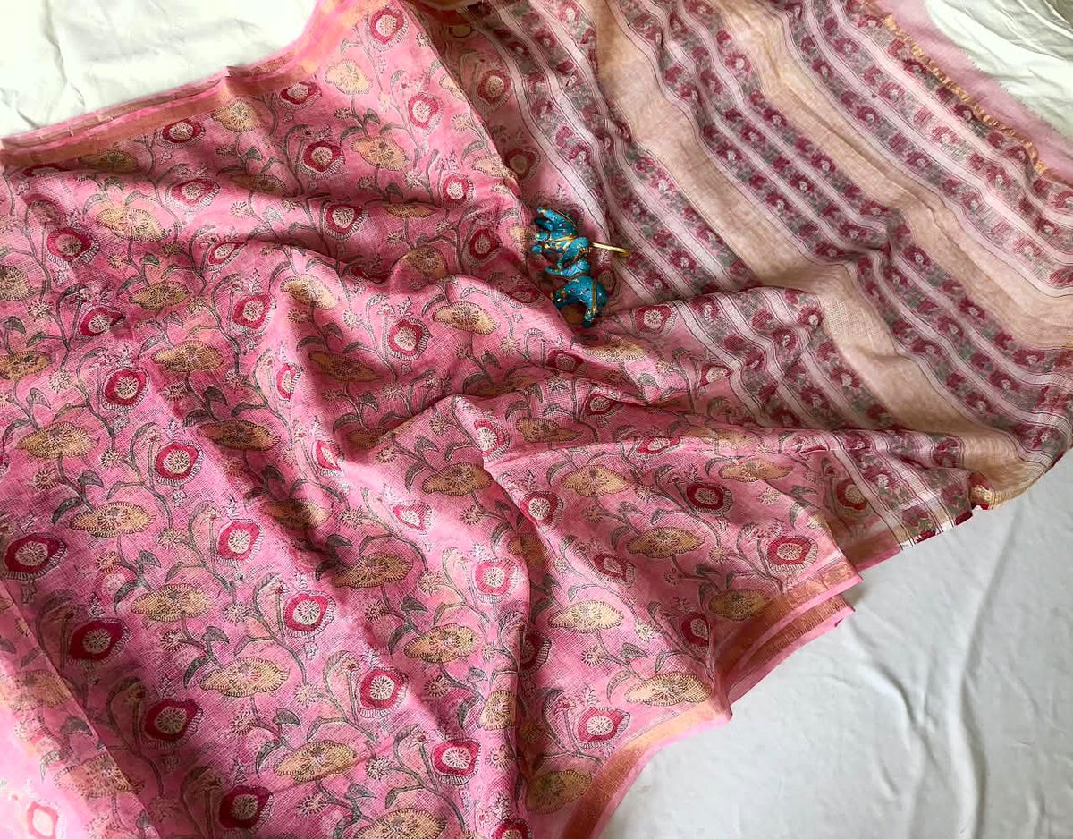 Summer special collection
Vanaspati ajark print

🥻🥻🥻🥻🥻🥻
 Kota saree new collection of Bagru print 
New collection Saree Kota Doriya .
Hand made 
Block print , Dabu print , Bagru print , vaspati print, ajark prijt
Saree length 5.5 mtr
Blouse.  80cm
Hand block printed