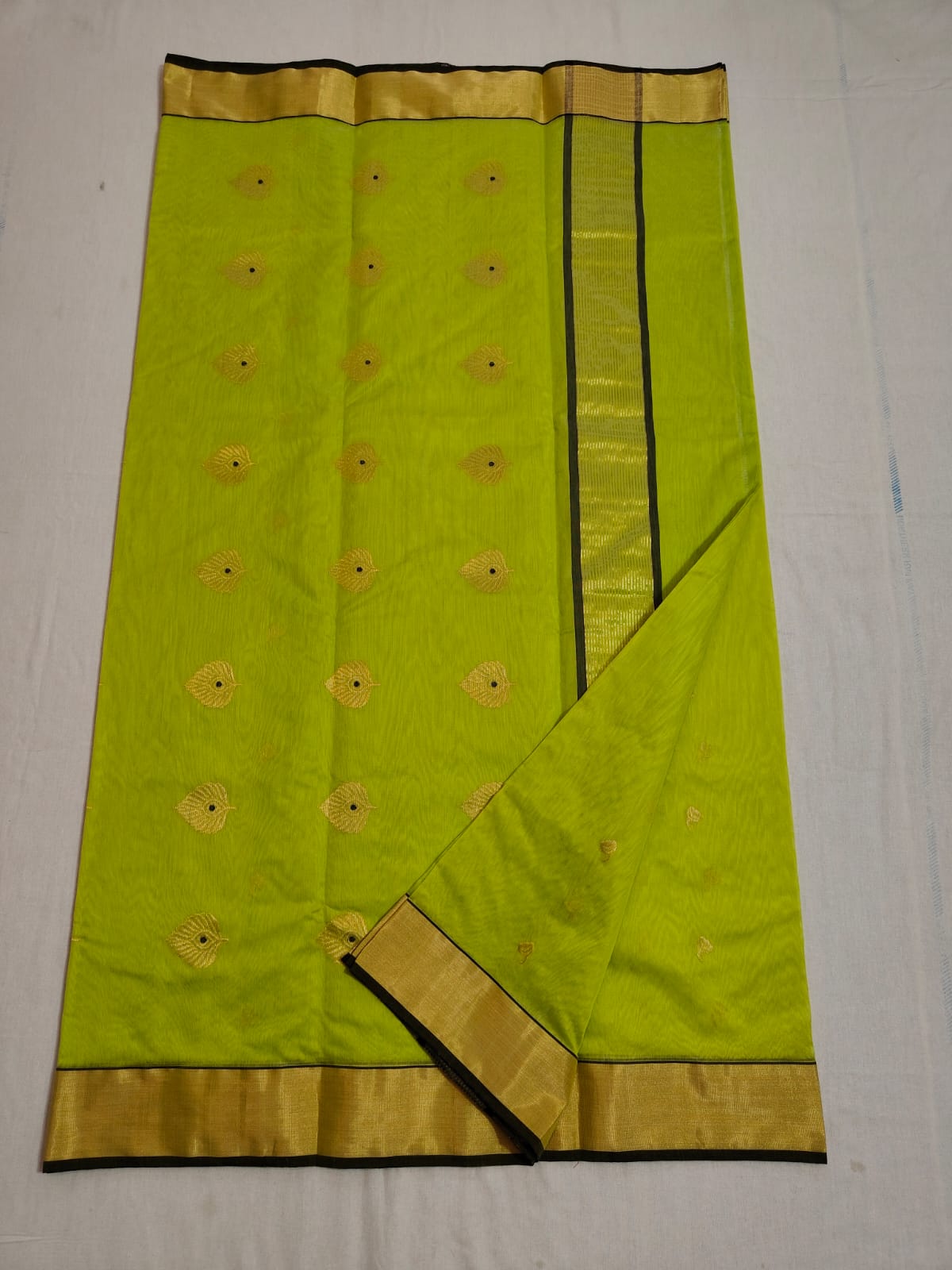 Silk y cotton 
Chanderi
 saree 
