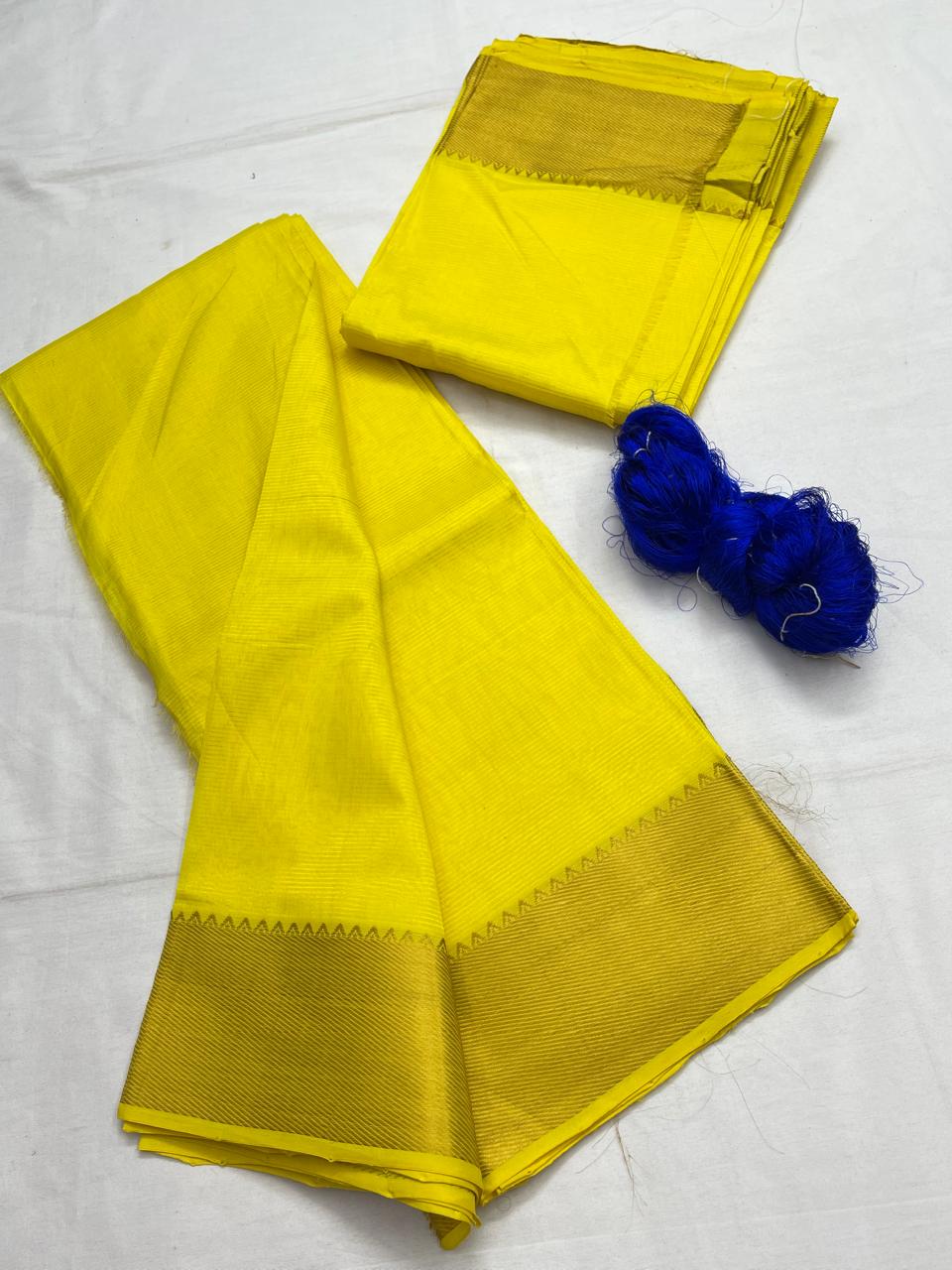 Mangalagiri pattu by cotton
pure handloom big jari border
sarees with running blouse