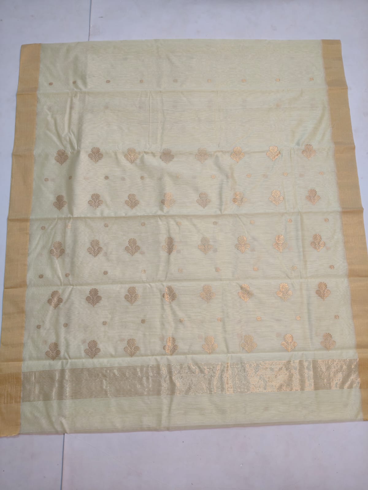 Silk y cotton 
Chanderi
 saree 
