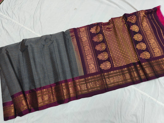 GADWAL HANDLOOM SICO CHECK SAREE