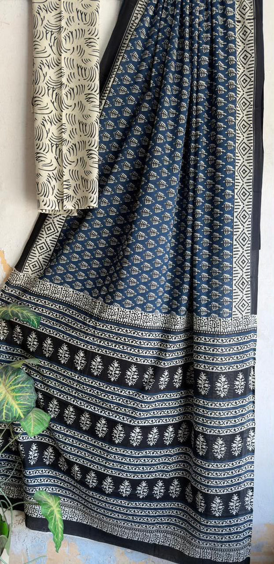 block prints on mul cotton