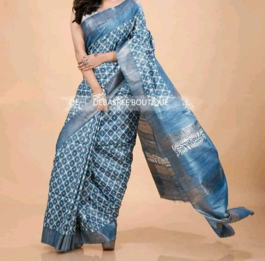 Tuveta | Tussar Ghicha Screen Print Saree