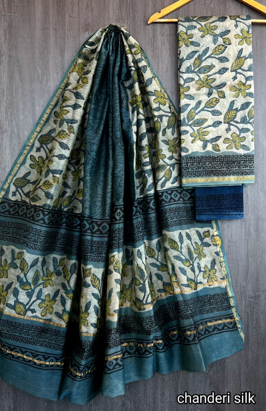 Purie | hand block printed chanderi sarees