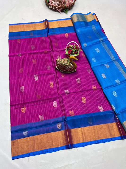 🥻UPPADA PATTU NEW 
  CHEKS BUTA
  SAREES 👌👌          