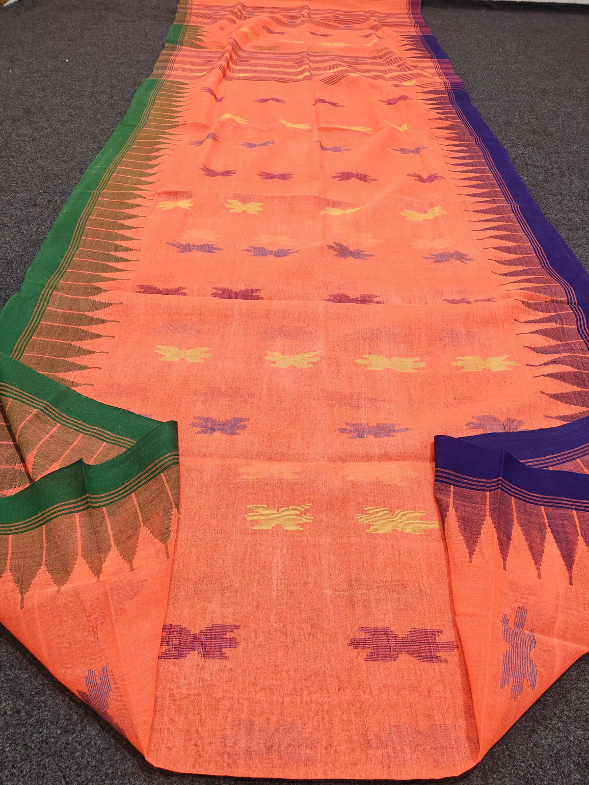Authentic handloom
 monipuri cotton saree
With bp
