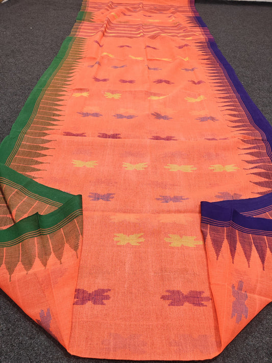 Authentic handloom
 monipuri cotton saree
With bp
