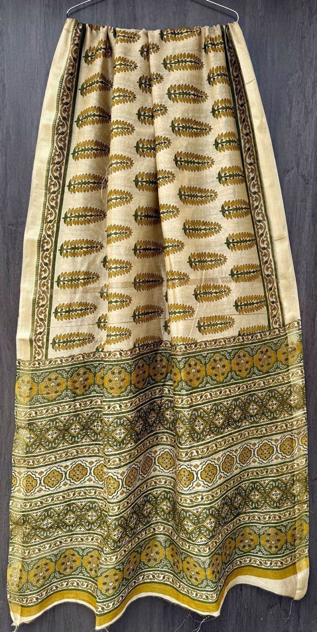 Basumati | Block printed with Maheshwari border