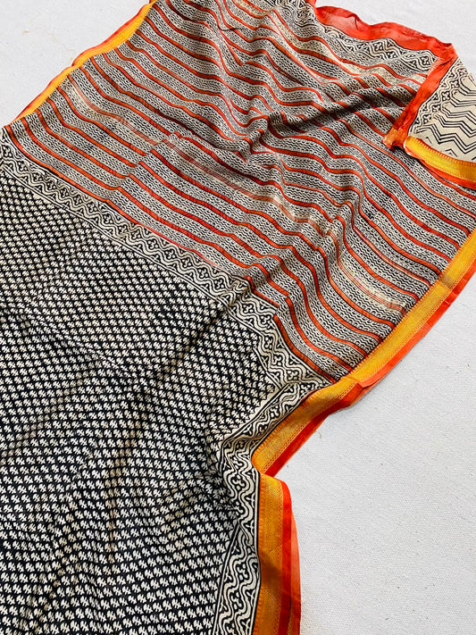 Let’s Wear #ethicallymade✅
🍁Beautifully Crafted Maheshwari Silk Saree  collection🍁
 Specially Designed in Bagru  jahota rapid dabu hand block print
100% Natural Dye
Fabric : Maheshwari Silk 
Length : 5.5 Meters
Blouse Piece : 0.90 Meter
