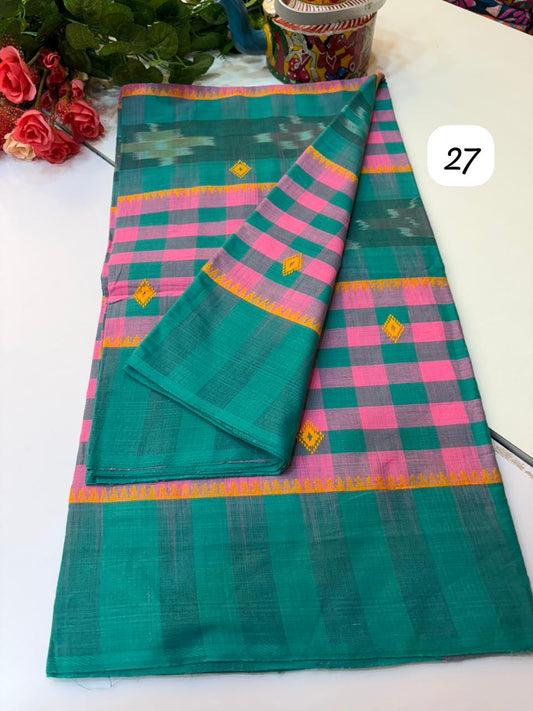Handwoven pure Dhonekhali cotton ( 100 count cotton Dhonekhali saree)
Without BP(5.5 mtr)