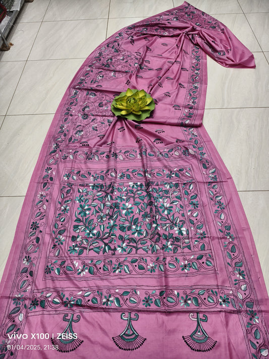 Tovitha-blendedsilk-kantha |  Blended silk with Kantha Embroidery