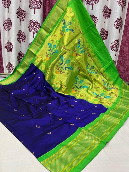 Pansy | Powerloom Kadiyal Paithani Silk Saree