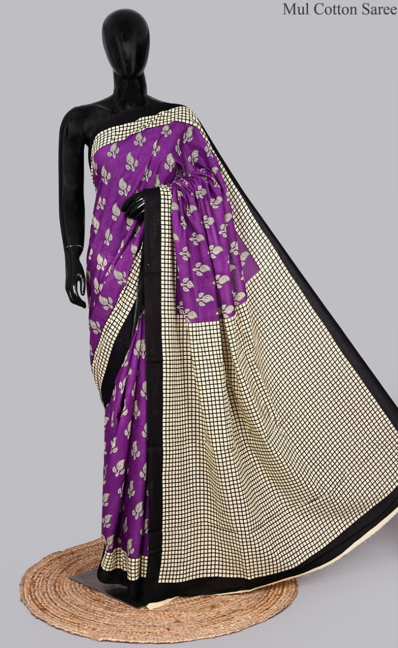 premium Traditional Mulmul CottonBeautiful Pure Soft Mulmul Cotton Sarees available*
Size: 6.30 mtr with blouse 
