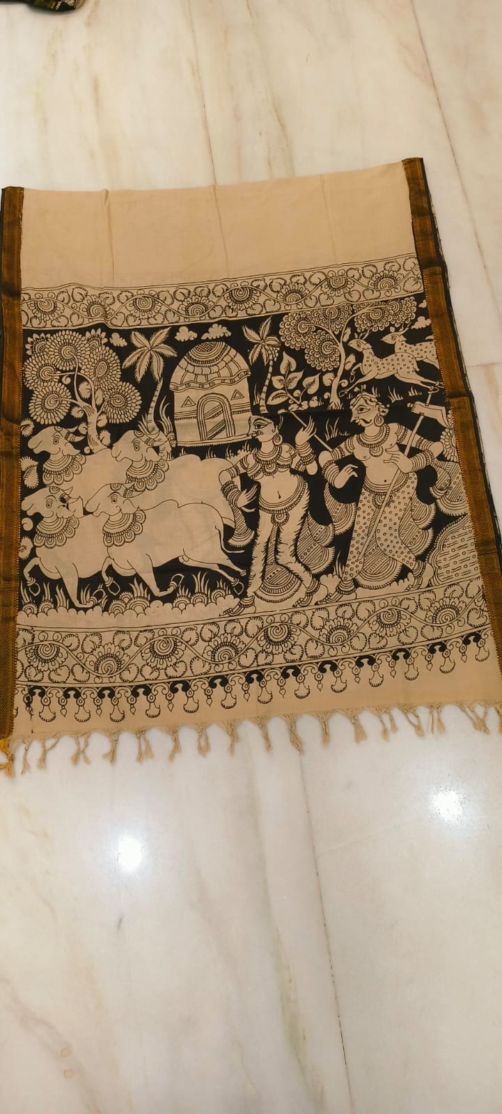 Sambhanda | Kalamkari-Silk-Dupatta