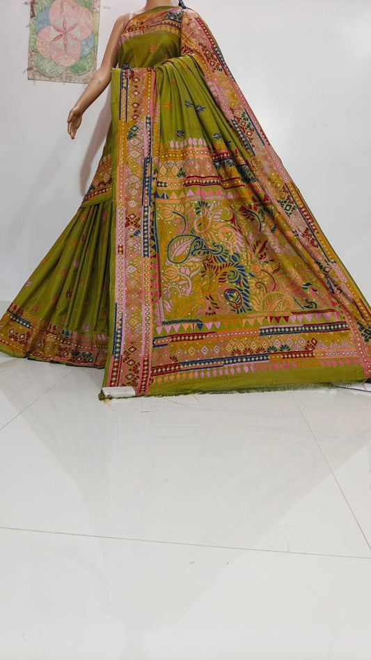 Giselli | Hand Made Kantha Embroidery on Semi Silk