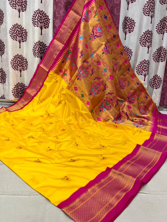 Bhatara | Powerloom Kadiyal Paithani Silk Saree