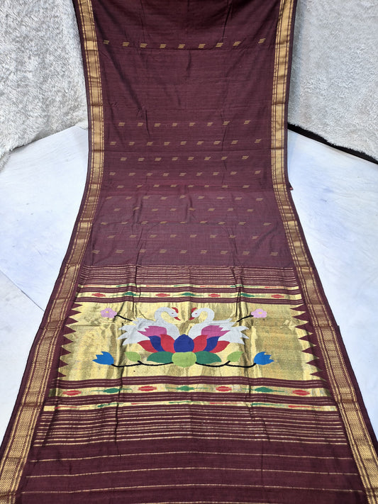 Pure Cotton handwoven paithani saree