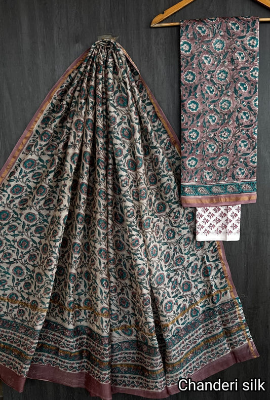 Leite | hand block printed chanderi sarees