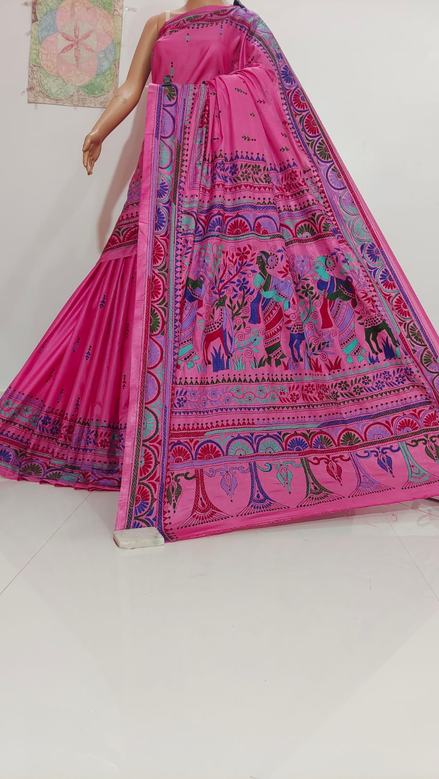 Delnaaz | Hand Made Kantha Embroidery on Semi Silk