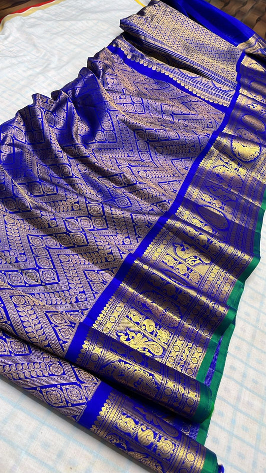 ✨✨Pure Gadwal Traditional
          Border Brocade 
          Pattu Sarees ✨✨