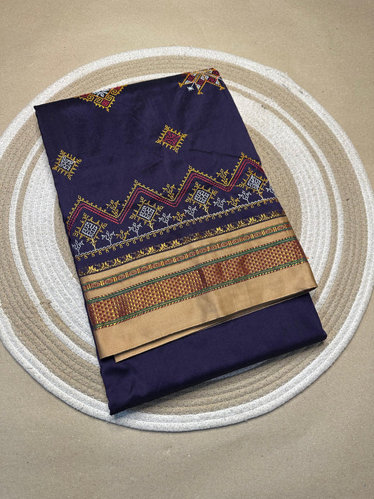 Kaswika | Kasuti Work on Cotton Saree