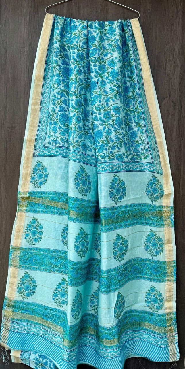 Raza | Block printed Maheshwari Silk Saree