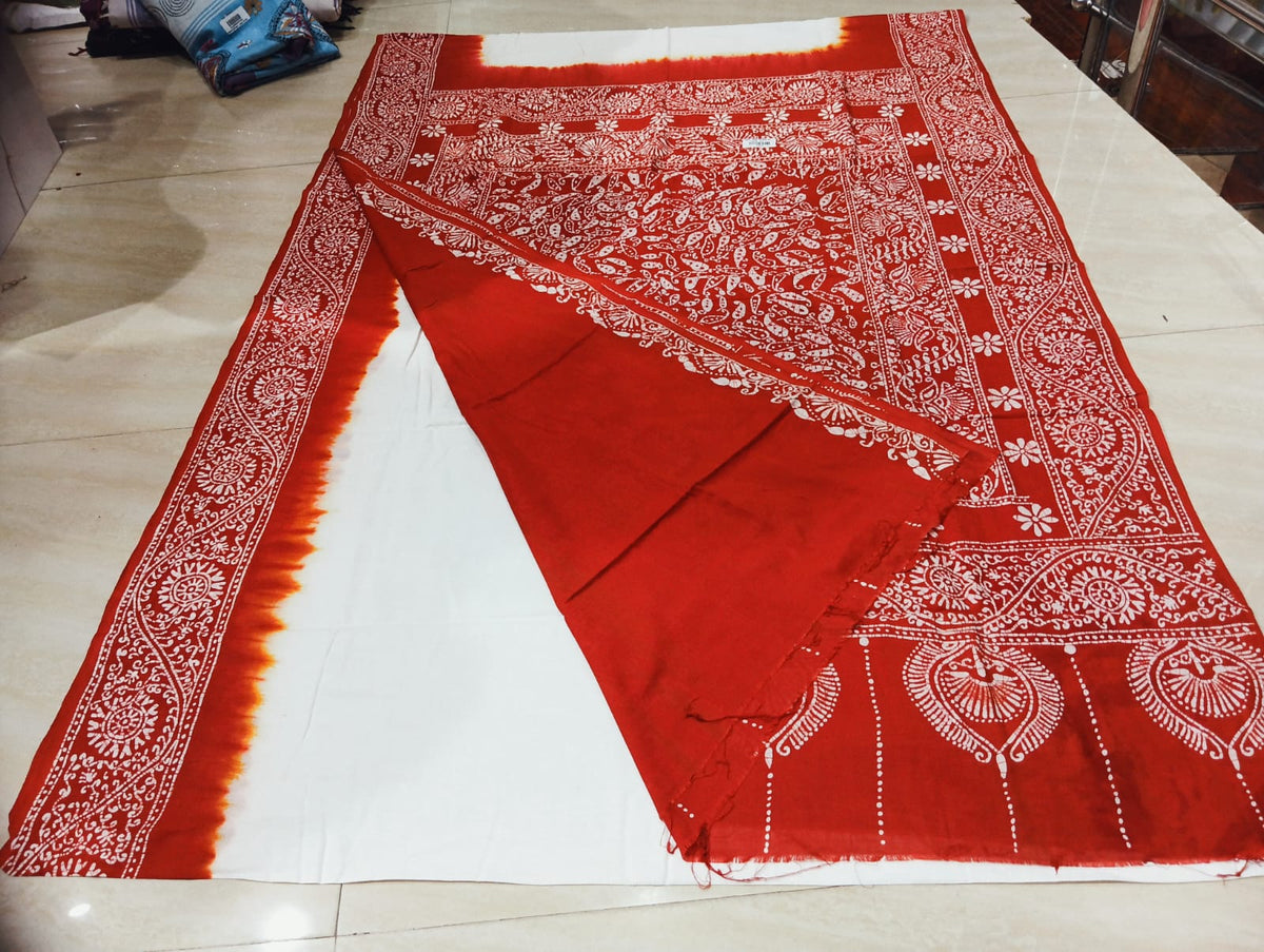 Cotton sorutuli handbatik saree with bp