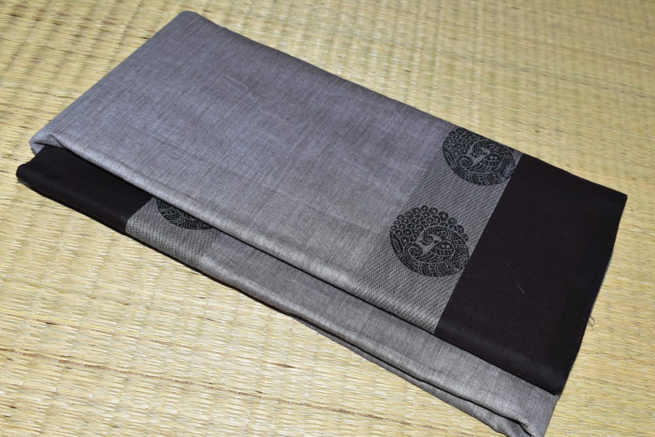 Chettinadu Cotton Saree in Grey