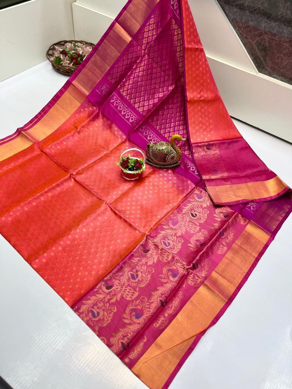 Ujani | Uppada Pattu Saree with all over buttis