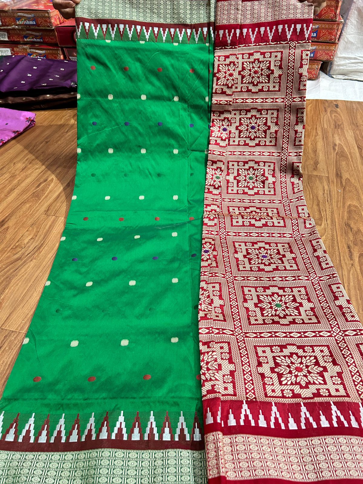 Biya |Bomkai saree in papa silk