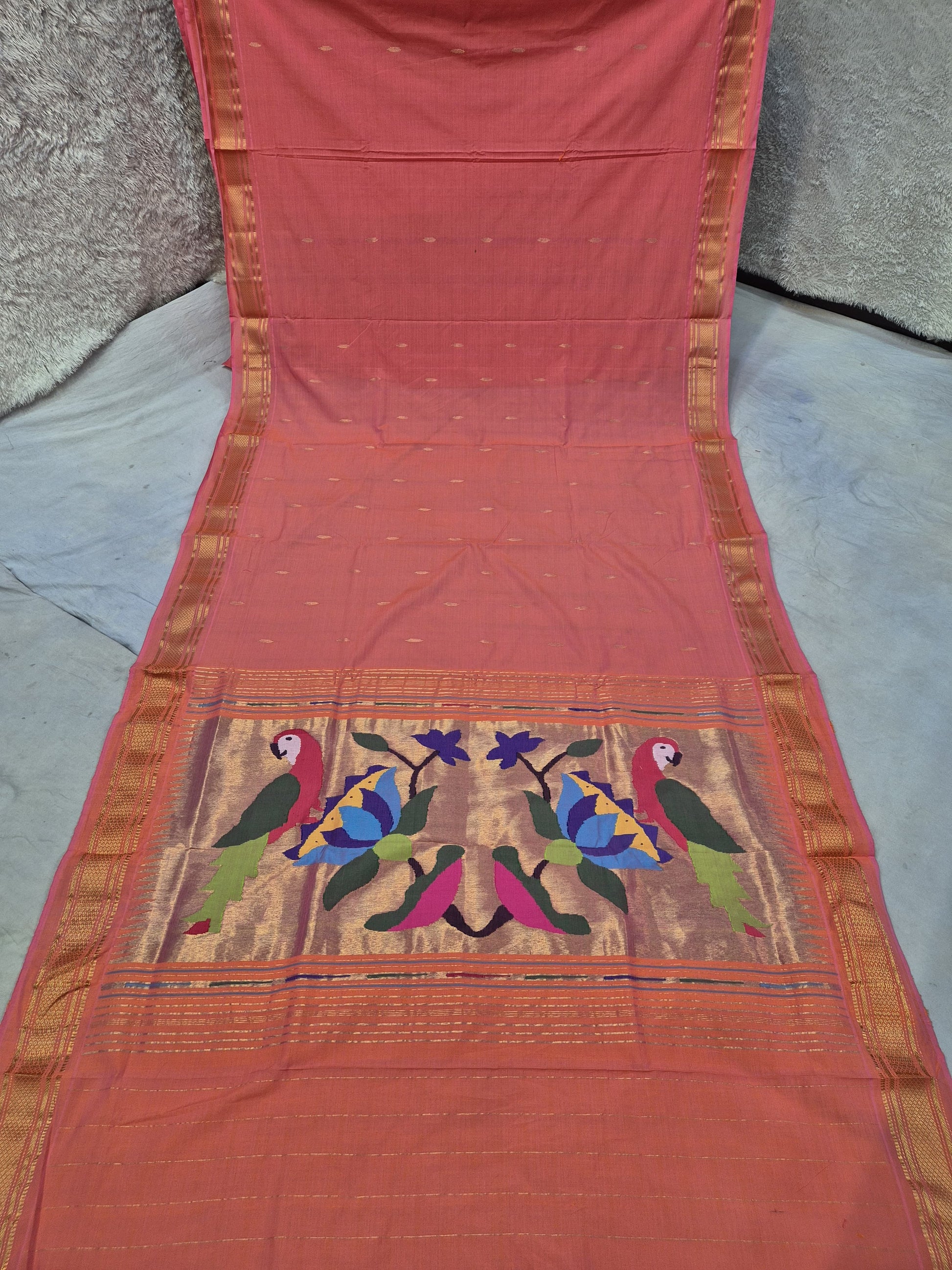 Pure Cotton handwoven paithani saree
