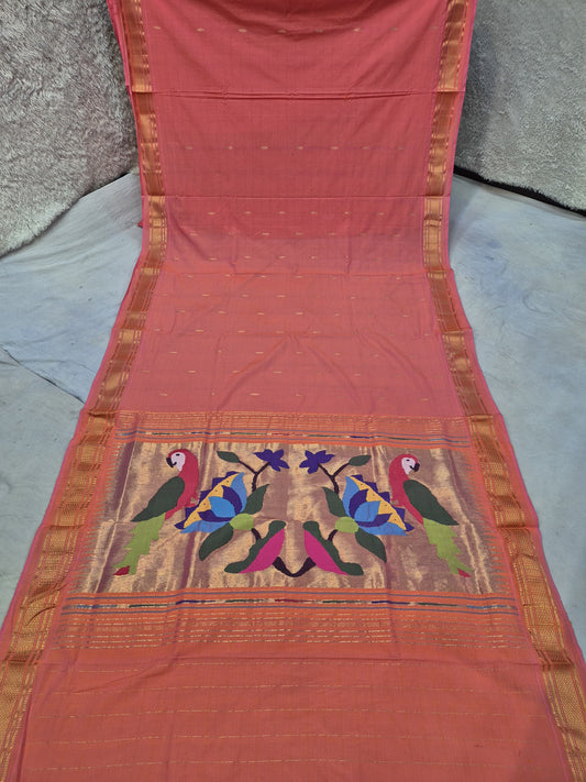 Pure Cotton handwoven paithani saree