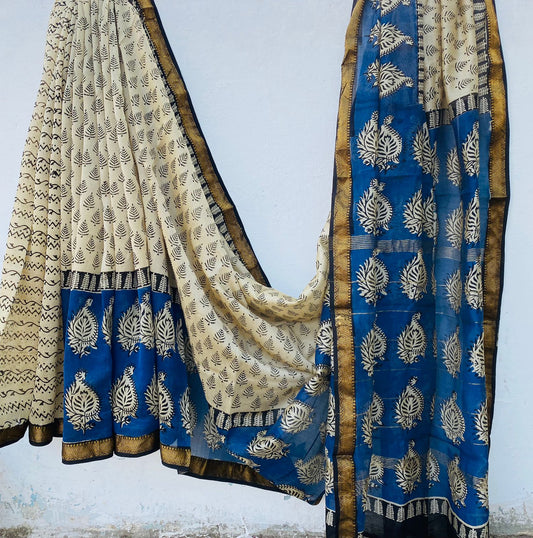 Bagzora | Block printed with Maheshwari border