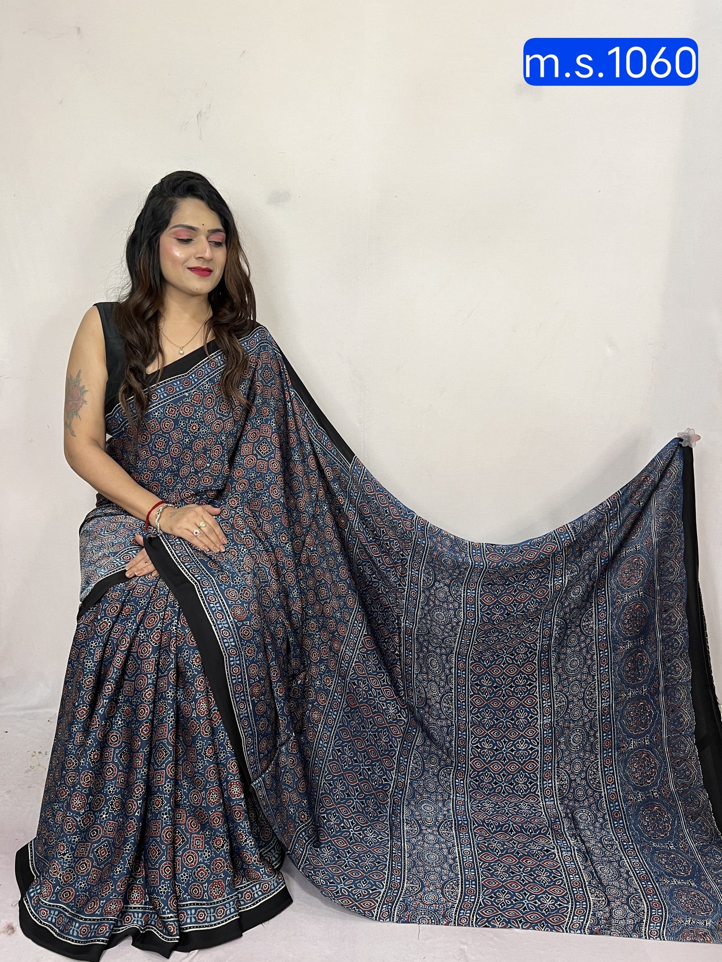 Ameesha | Ajrakh Prints on modal Silk