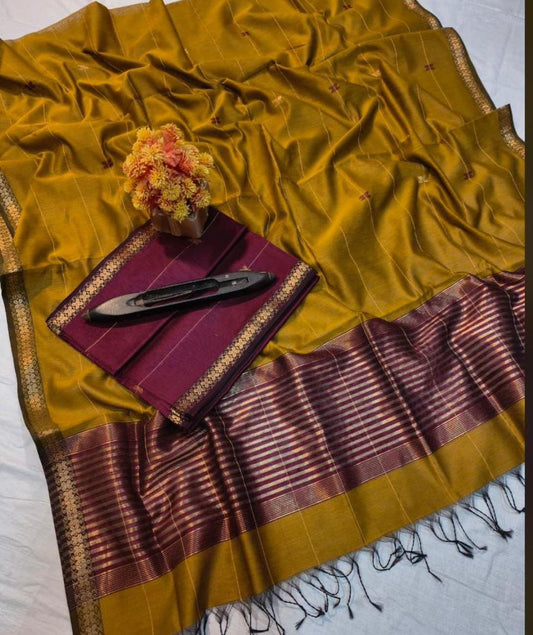 Chhaviika | Maheshwari cotton silk fabric set