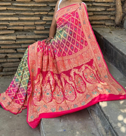 Garthika | Pure Georgette Minakari Sarees