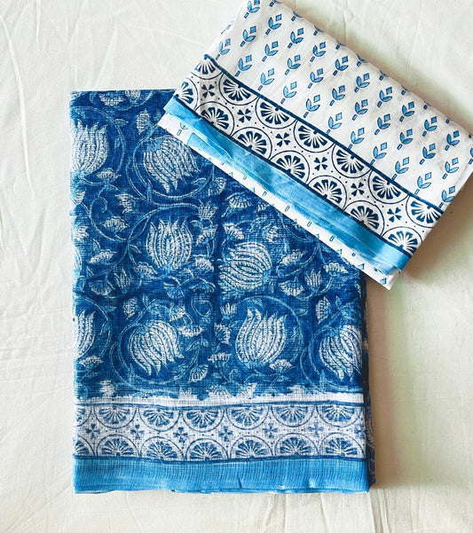 Jose  | block printed by hand on Kota Doria cotton sarees