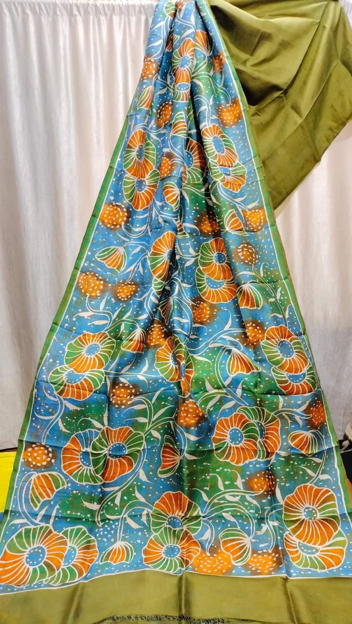 Baspina | Murshidabad Silk Batik Sarees