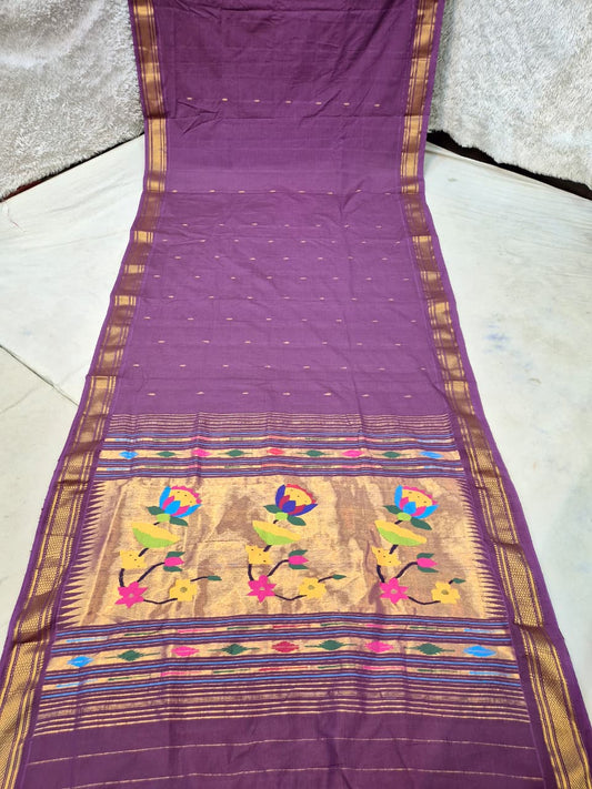 Pure Cotton handwoven paithani saree