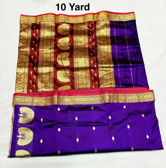 9 yards pure silk Jijamata saree
