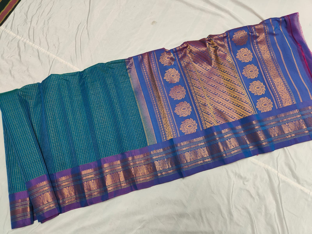 GADWAL HANDLOOM SICO CHECK SAREE