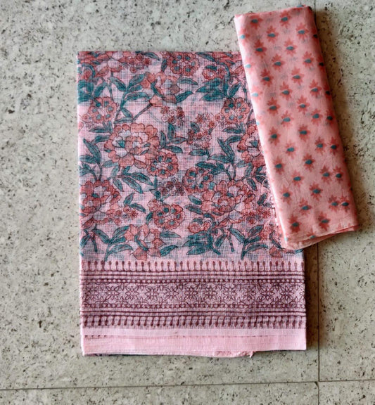 Dhar  | block printed by hand on Kota Doria cotton sarees