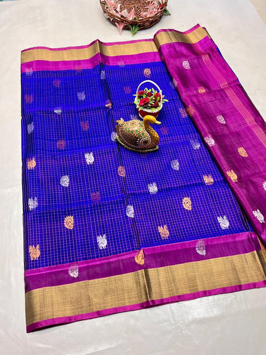 🥻UPPADA PATTU NEW 
  CHEKS BUTA
  SAREES 👌👌          