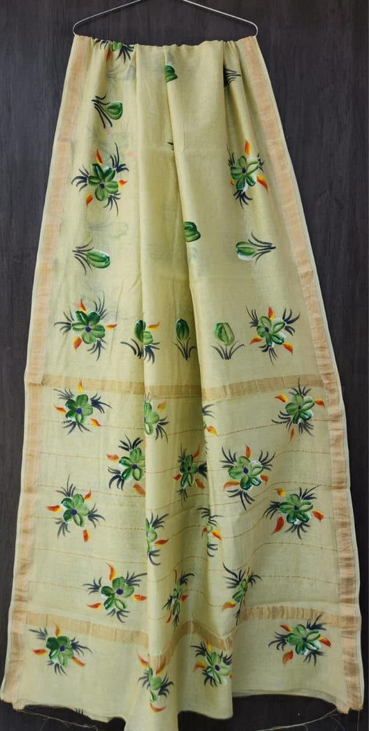 Takia | Block printed Maheshwari Silk Saree