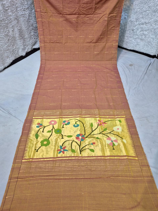 Ek muniya 
cotton handwoven
 paithanis
