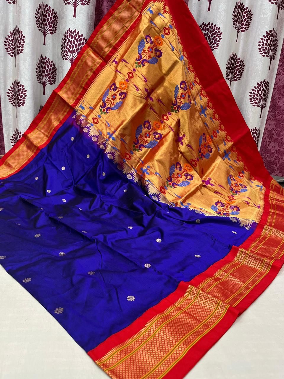 Paeloma | Powerloom Kadiyal Paithani Silk Saree