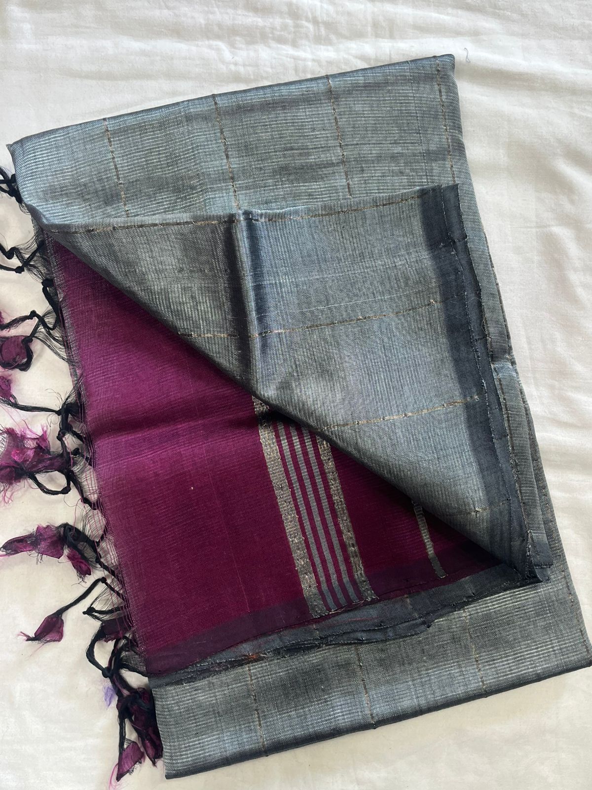 **Material **:- Mangalagiri handloom pattu by cotton 

**Model **:- all-over zari lines model sarees 

Contrast zari lines pallu & blouse