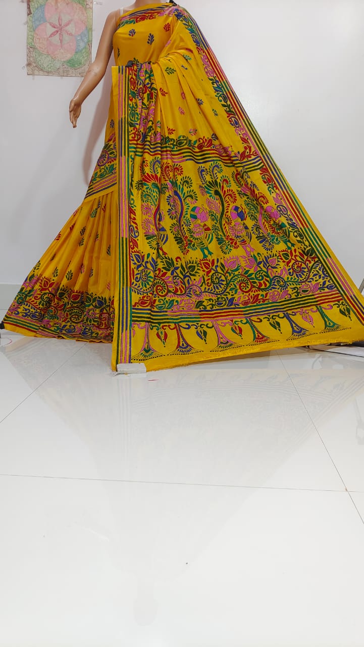 Jaya | Hand Made Kantha Embroidery on Semi Silk