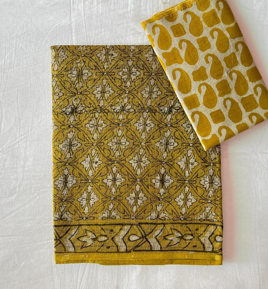 Irani  | block printed by hand on Kota Doria cotton sarees